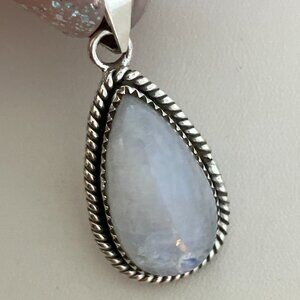 Moonstone Teardrop Pendant - 925 Sterling Silver